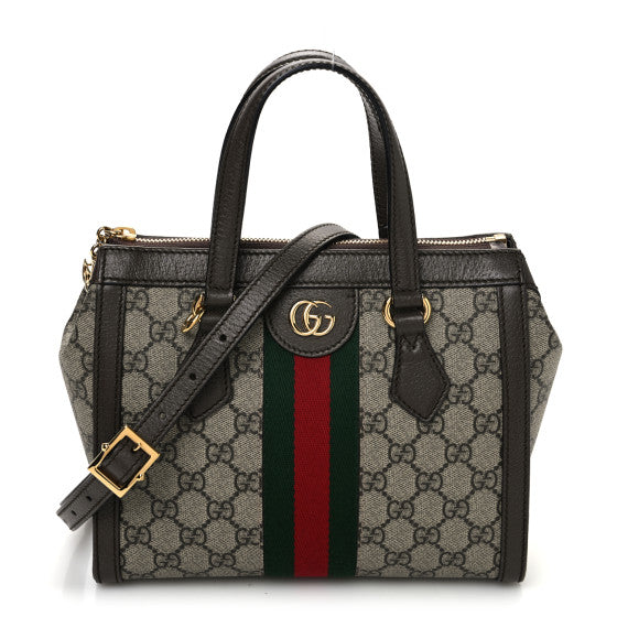Gucci GG Supreme Monogram Small Ophidia Tote Bag Brown Image 1