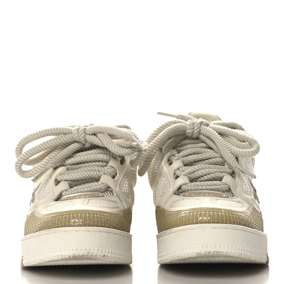Louis Vuitton Calfskin Mesh Womens LV Skate Sneaker Beige White Image 3