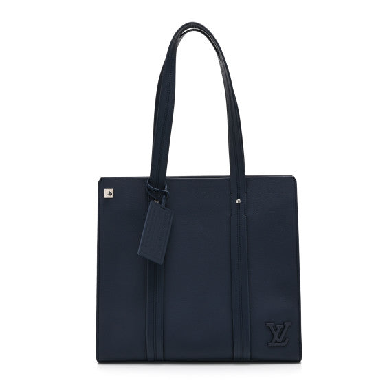 Louis Vuitton Grained Calfskin LV Aerogram Tote Navy Image 1