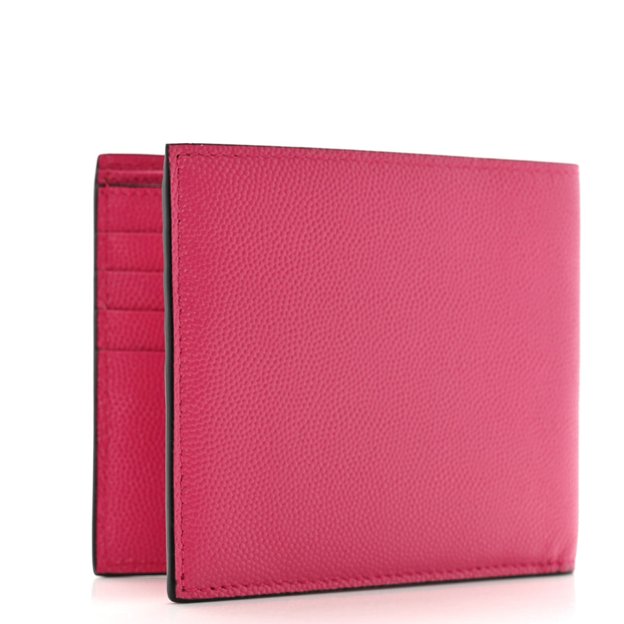 Saint Laurent Grain De Poudre Portefeuille Bi-Fold Wallet Fuchsia Image 3