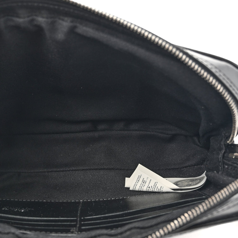 Versace Fabric Jacquard Calfskin Barocco Wristlet Pouch Black Image 5