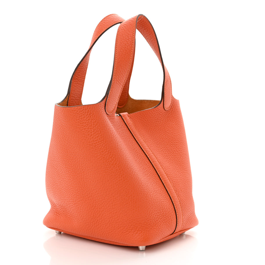 Hermes Taurillon Clemence Picotin Lock 18 PM Orange Poppy Image 3