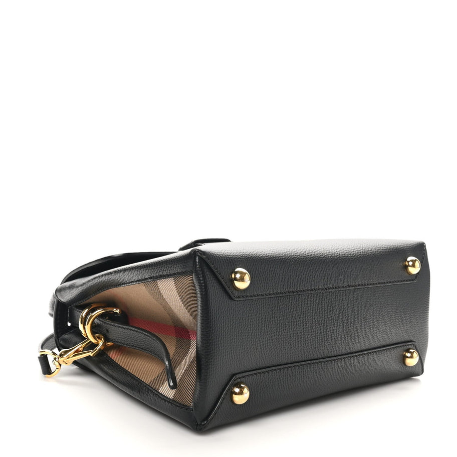 Burberry Derby Calfskin House Check Small Camberley Black Image 4