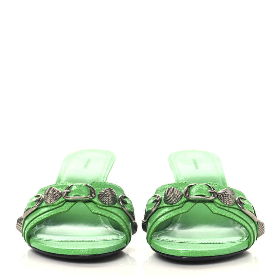 Balenciaga Agneau Arena Cagole 50mm Slide Sandals 36.5 Vivd Green Image 3