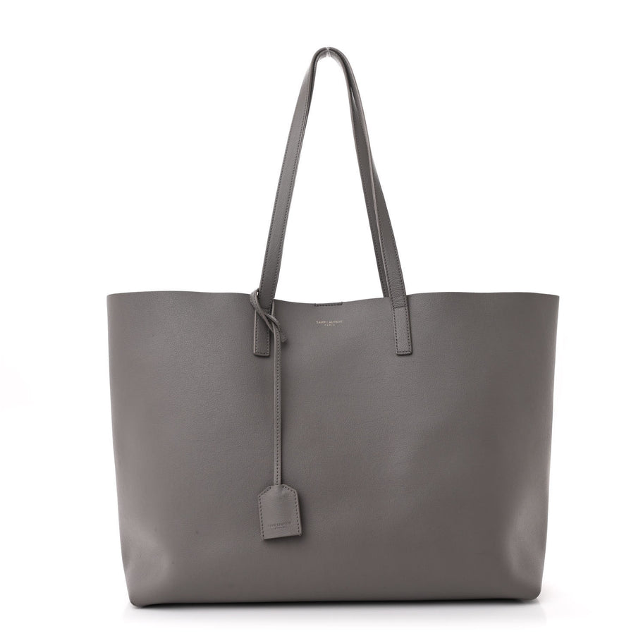 Saint Laurent Calfskin Large Shopping Tote Fog Image 1