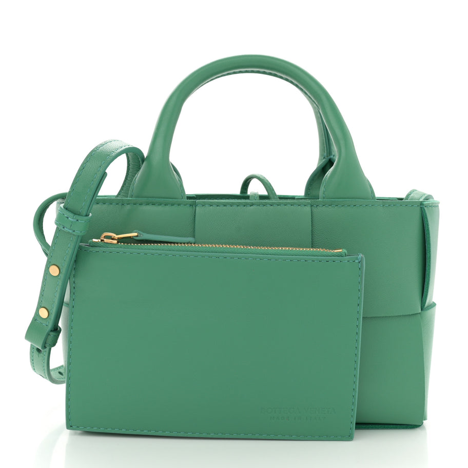 Bottega Veneta Nappa Maxi Intreccio Mini Arco Tote Green Image 3