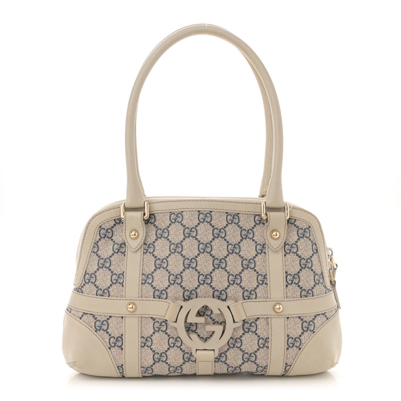  Gucci Monogram Reins Tote Navy