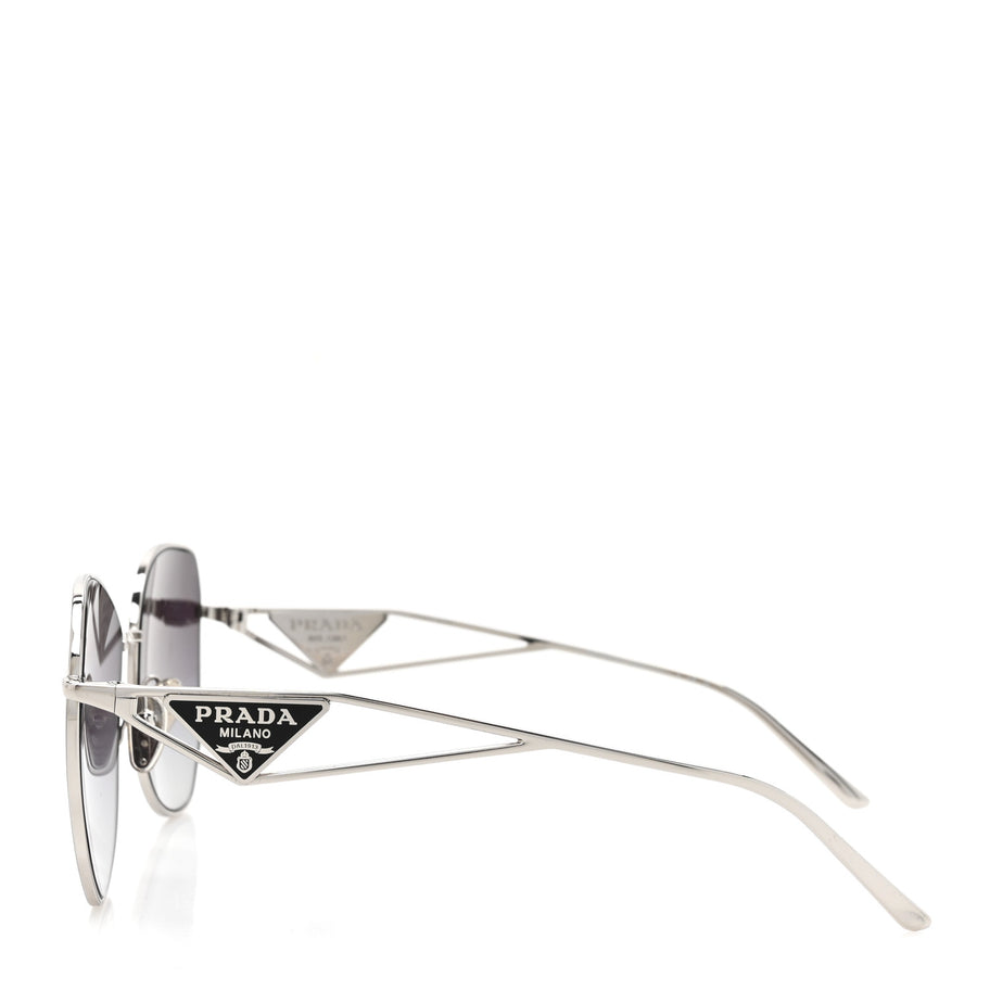 Prada Metal Symbole Triangle Logo Sunglasses SPR57Y Smoky Grey Image 3