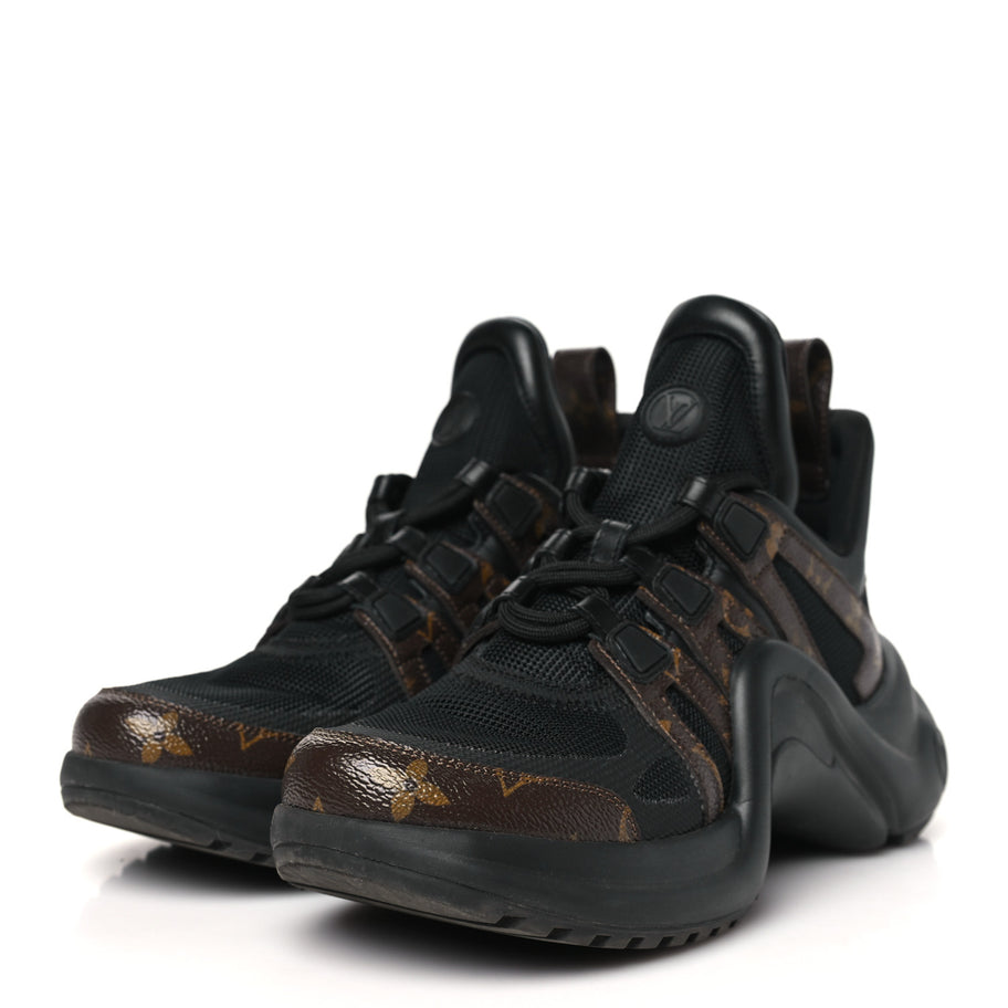 Louis Vuitton Calfskin Patent Monogram LV Archlight Sneakers Black Image 4