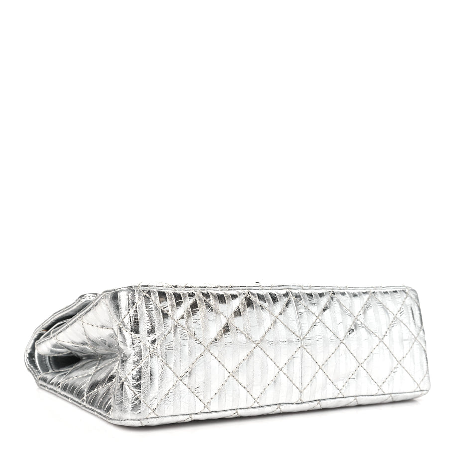 Chanel Striped Calfskin 2.55 Reissue 226 Flap Silver Image 4