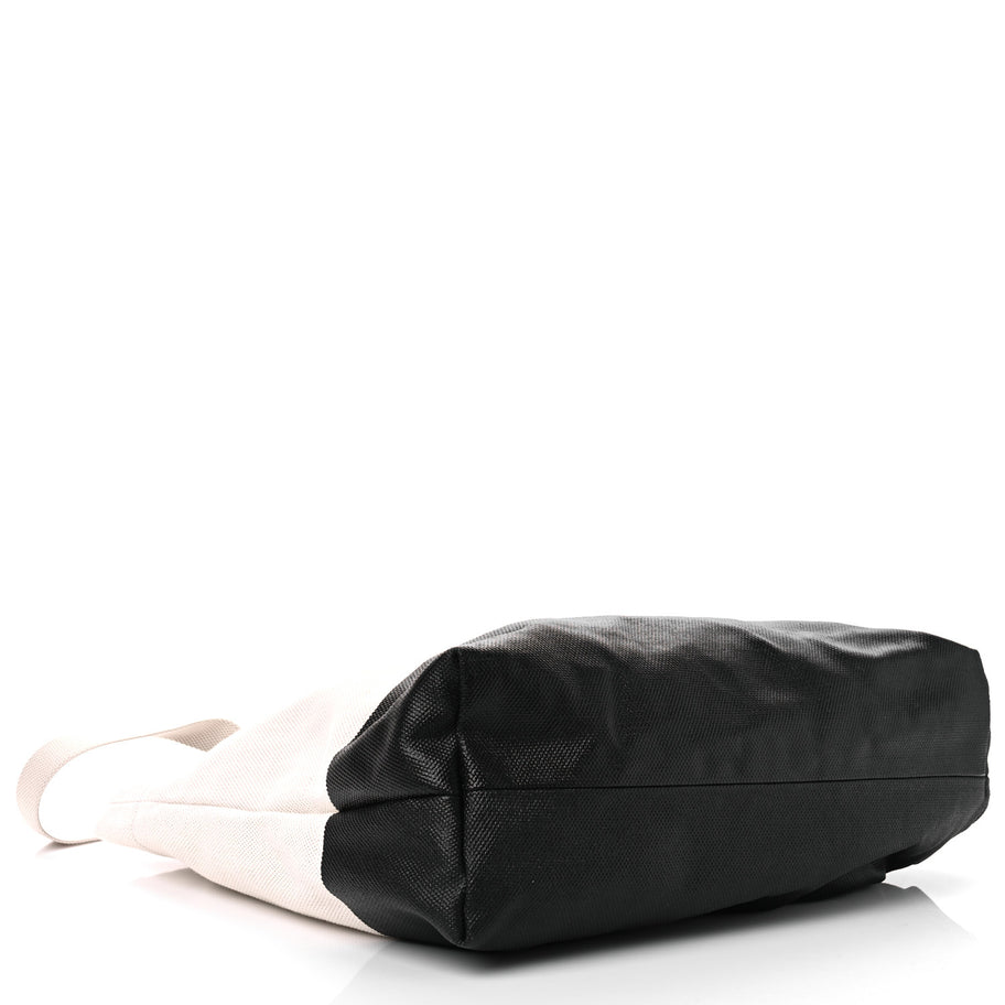 Gucci Canvas Logo Embossed Black Tote Beige Image 4