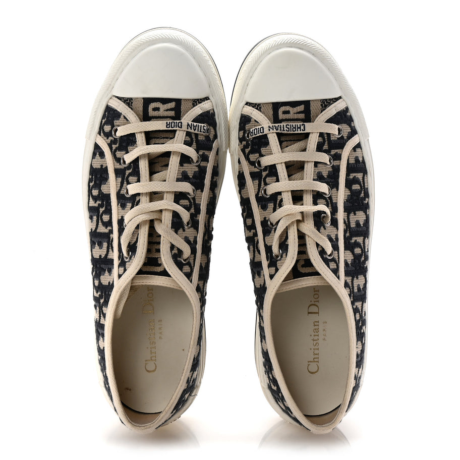 Christian Dior Canvas Oblique Walk'N'Dior Low Top Sneakers 41 Deep Blue Image 2