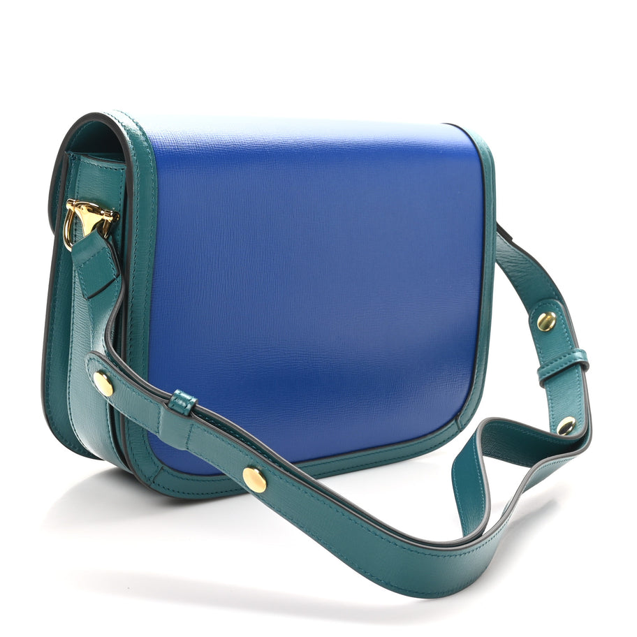 Gucci Azalea Calfskin Horsebit 1955 Shoulder Bag Imperial Blue Pavone Image 3