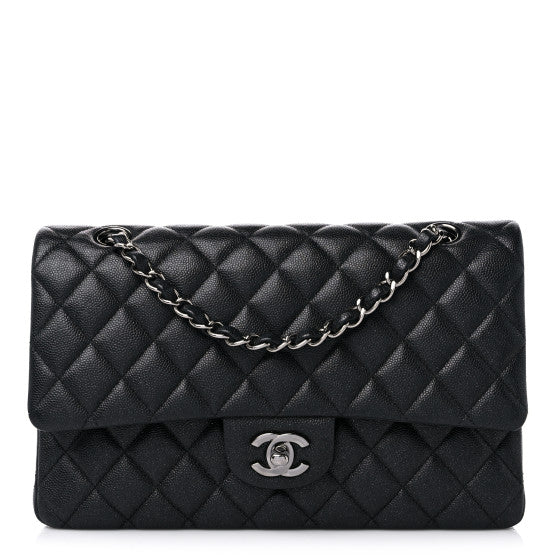  Chanel Caviar Quilted Medium Double Flap Black