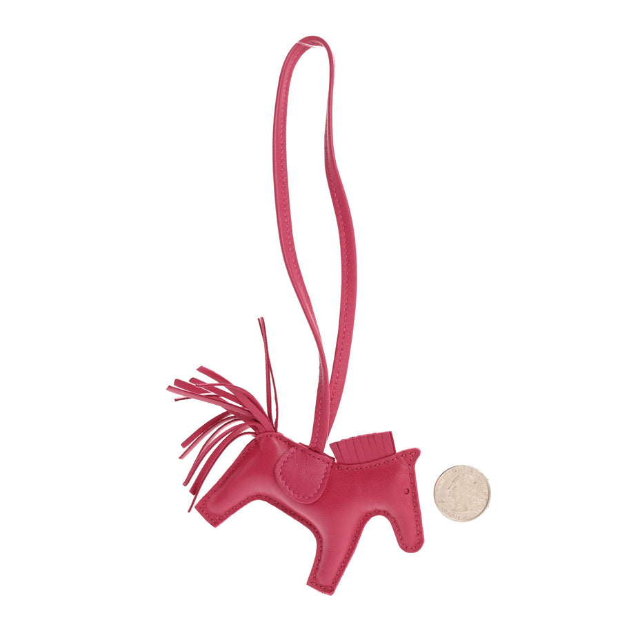 Hermes Milo Lambskin Grigri Rodeo Horse Bag Charm PM Rose Mexico Image 2