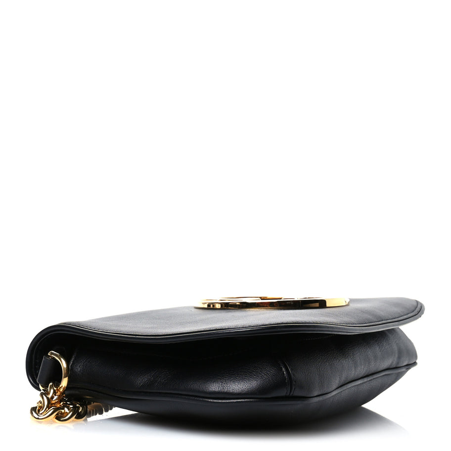 Gucci Roxy Calfskin Blondie Chain Shoulder Flap Bag Black Image 4