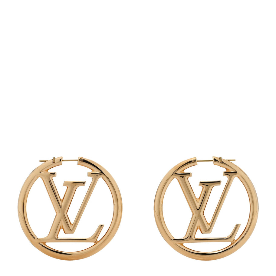 Louis Vuitton Metal Louise Hoop Earrings Gold Image 1