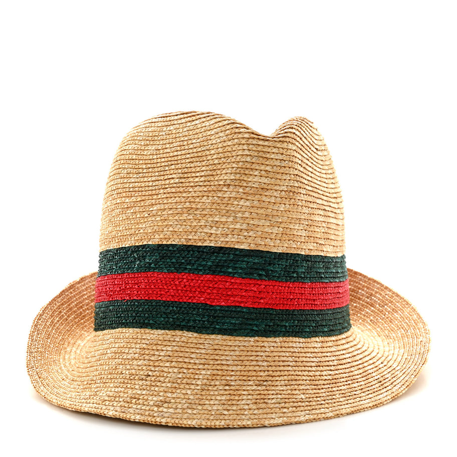 Gucci Abaca Straw Web Fedora Hat XS Image 4