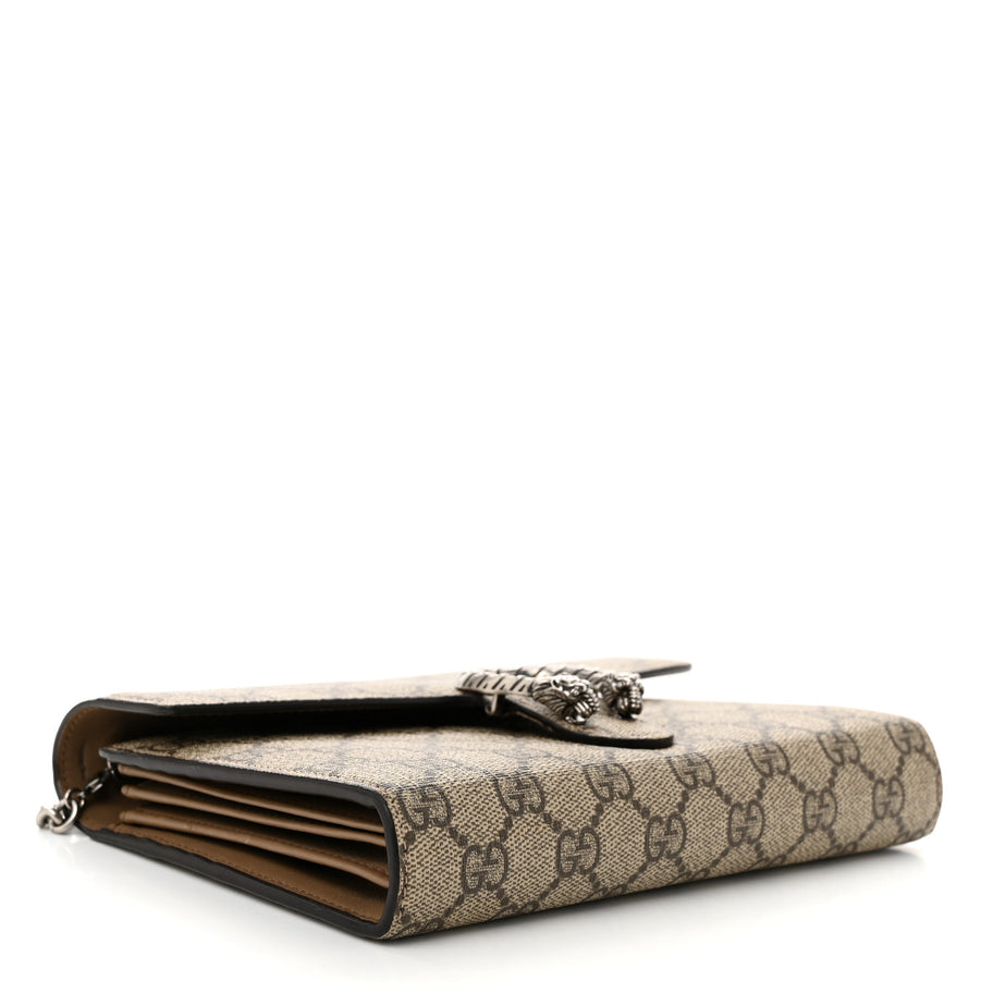 Gucci GG Supreme Monogram Mini Dionysus Chain Wallet Beige Taupe Image 4