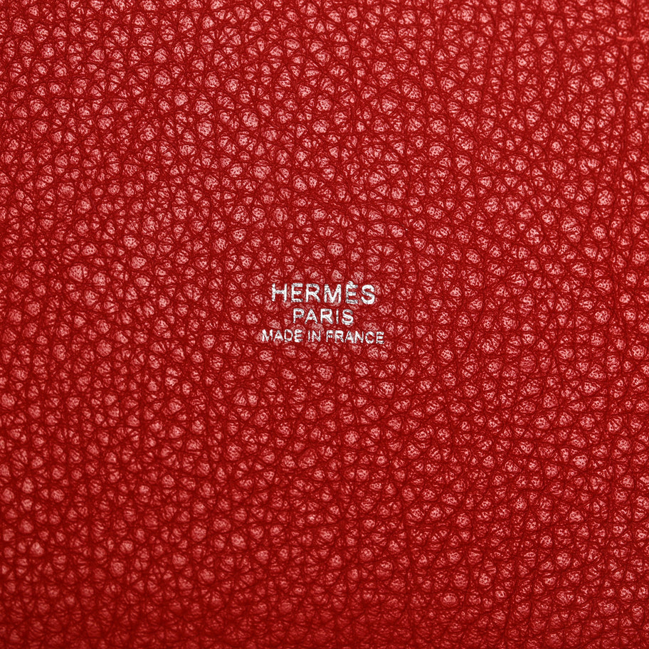 Hermes Taurillon Clemence Picotin Lock 18 PM Rouge Casaque Image 6