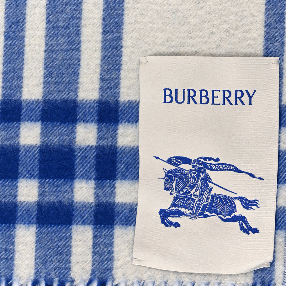 Burberry Cashmere Reversible Giant Check Fringe Scarf Knight Image 4