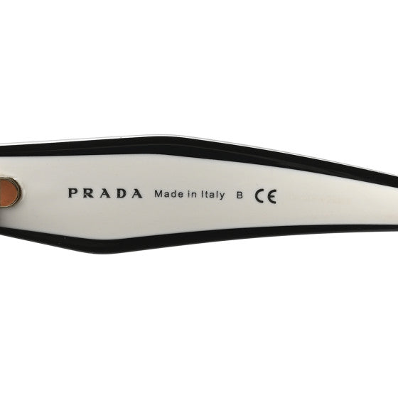 Prada Acetate Sunglasses SPR 14W Black White Image 6