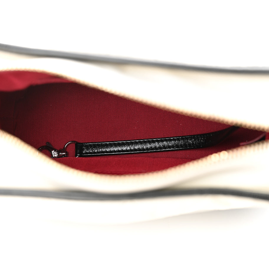 Chanel Aged Calfskin Quilted Small Gabrielle Hobo Black White Image 5