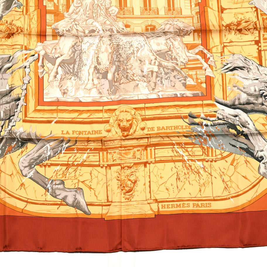 Hermes Silk La Fontaine De Bartholdi Scarf 90 Image 5