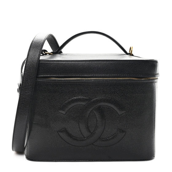 Chanel Caviar CC Vanity Train Case Black Image 1