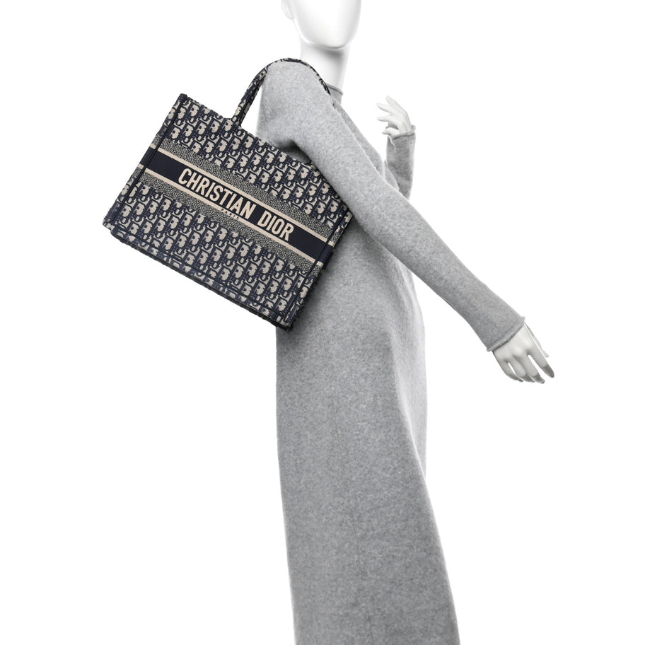 Christian Dior Oblique Medium Book Tote Blue Multicolor Image 2