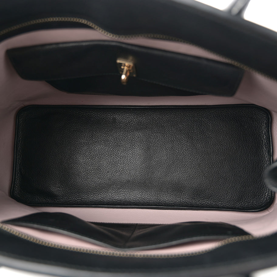 Christian Dior Grained Calfskin Large Bar Zip Tote Black Image 5