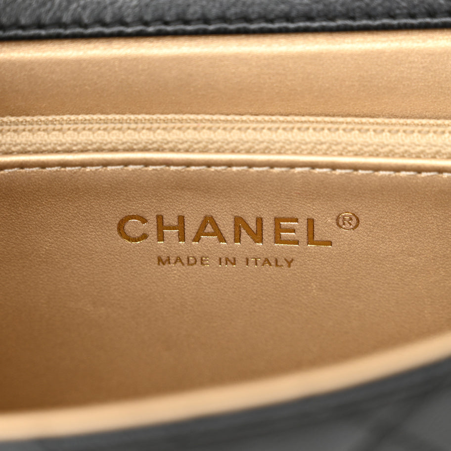 Chanel Lambskin Quilted Small Chic Pearls Flap Black Image 6