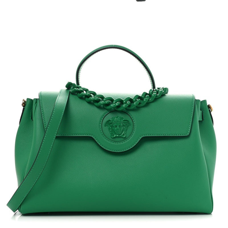  Versace Calfskin Large La Medusa Bag Green