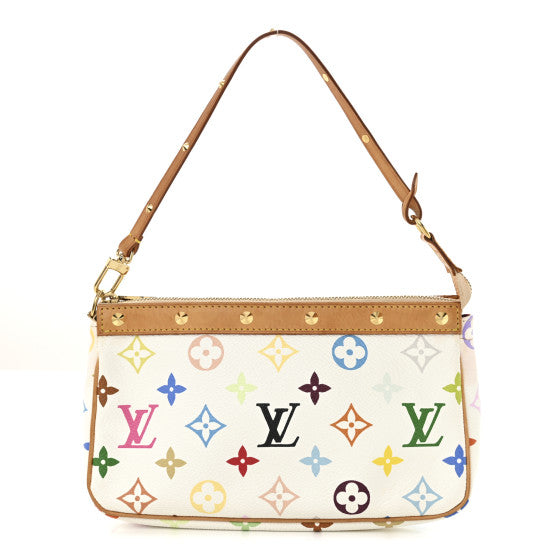  Louis Vuitton Monogram Multicolor Pochette Accessories White