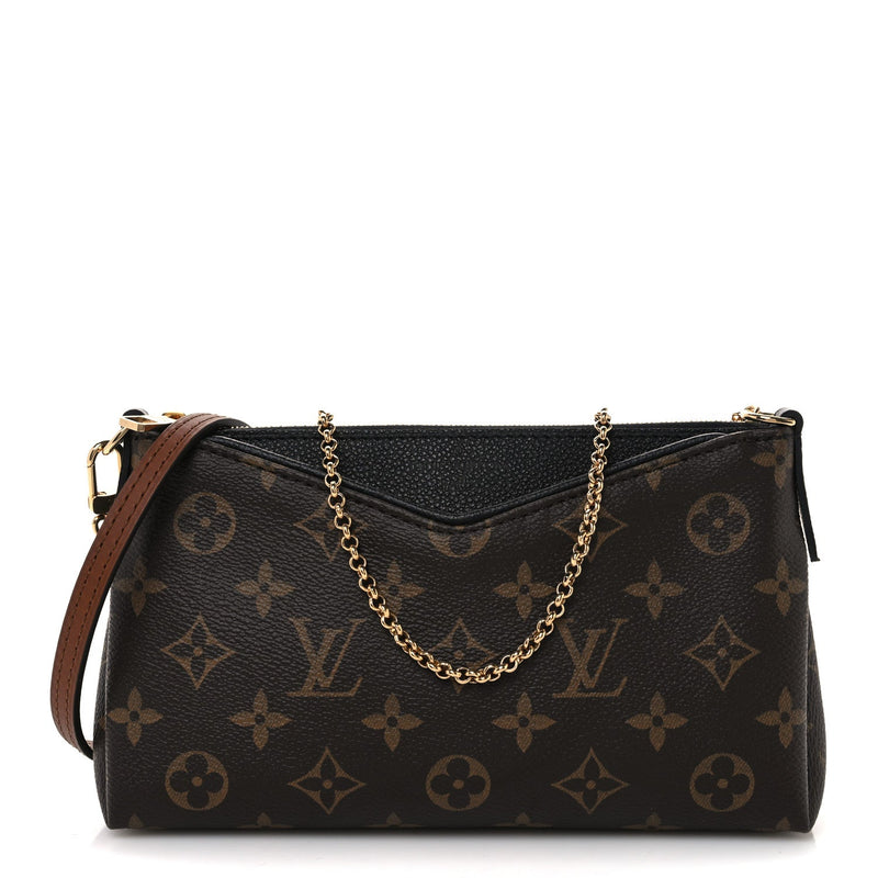 Louis Vuitton Monogram Pallas Clutch Black