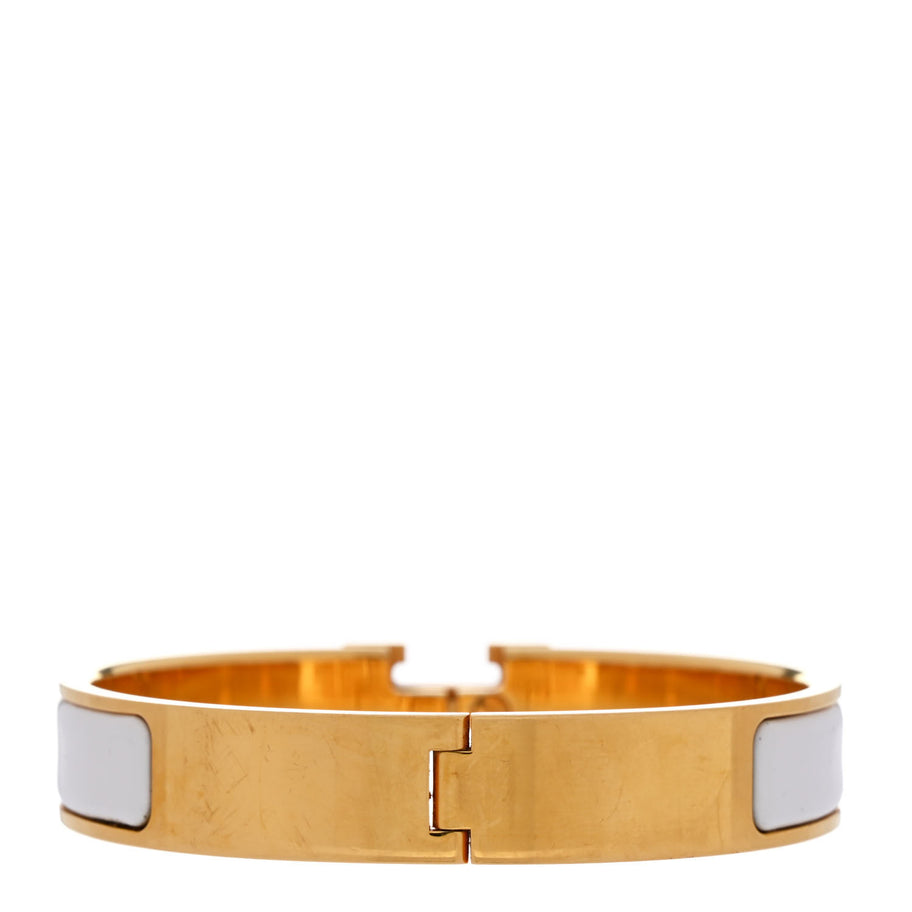 Hermes Enamel Narrow Clic Clac H Bracelet PM White Image 3