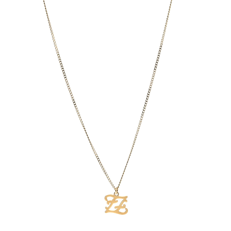 Fendi Metal Karligraphy Necklace Gold Image 1