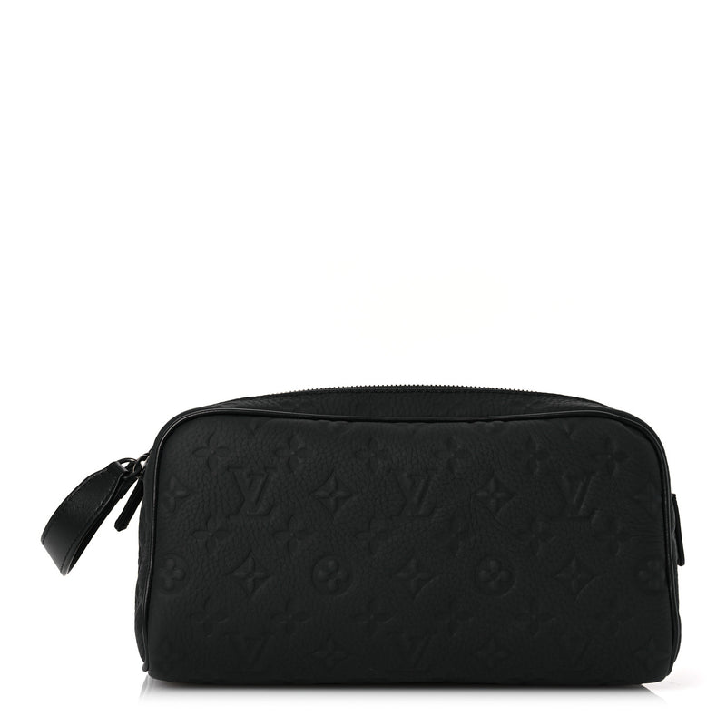  Louis Vuitton Taurillon Monogram Dopp Kit Toilet Pouch Black