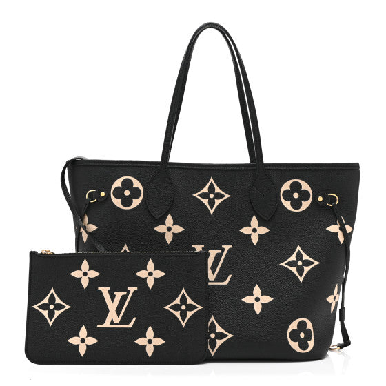 Louis Vuitton Empreinte Monogram Giant Neverfull MM Black Beige Image 1