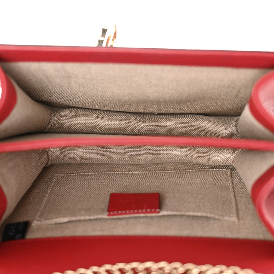 Gucci Dollar Calfskin Small Interlocking G Shoulder Bag Red Image 5