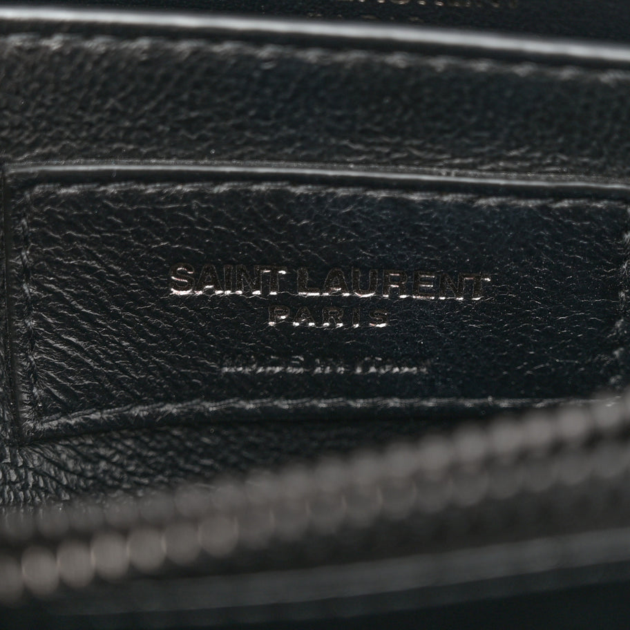 Saint Laurent Calfskin Y Quilted Monogram Monochrome Small Loulou Chain Satchel Black Image 6