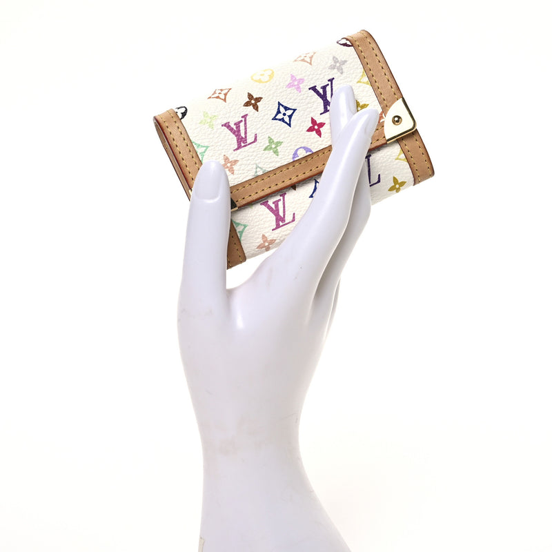 Louis Vuitton Monogram Porte-Monnaie Plat Coin Purse White