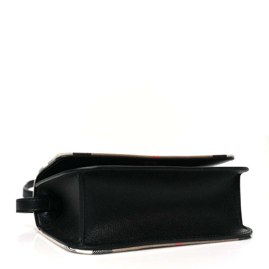 Burberry Grained Calfskin House Check Small Madison Shoulder Bag Black Image 4