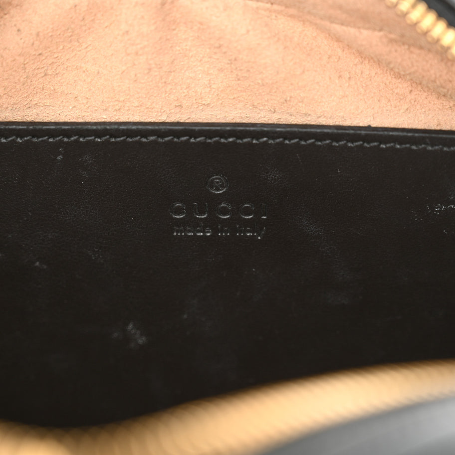 Gucci Calfskin Matelasse Small GG Marmont Chain Shoulder Bag Black Image 6