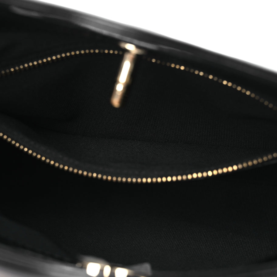 Chanel Shiny Crumpled Calfskin Quilted Mini 31 Shopping Bag Black Image 6