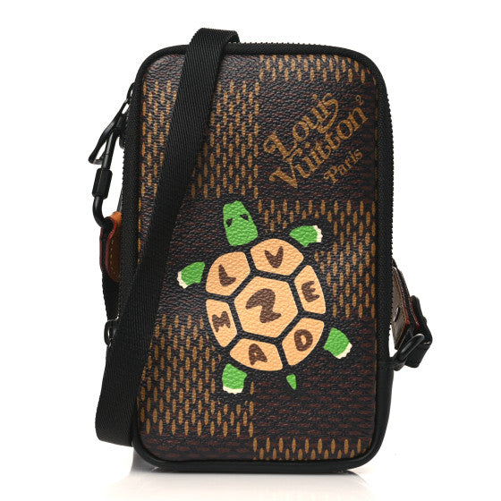 Louis Vuitton NIGO Giant Damier Ebene Tortoise Double Phone Pouch Image 1