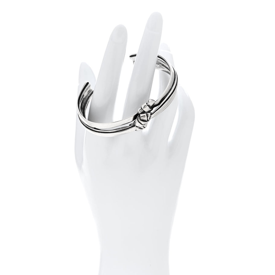 Saint Laurent Brass Knot Cuff L Silver Image 2