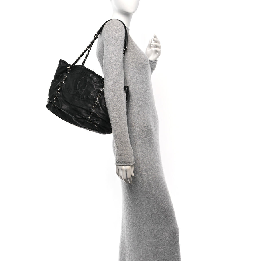 Chanel Lambskin Timeless Sharpei Chain Shoulder Bag Black Image 2