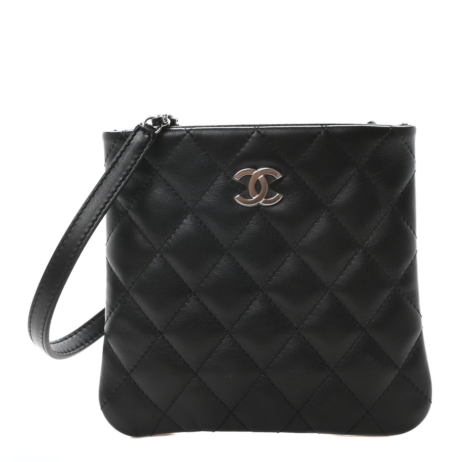 Chanel Lambskin Quilted Crossbody Bag Black Image 1