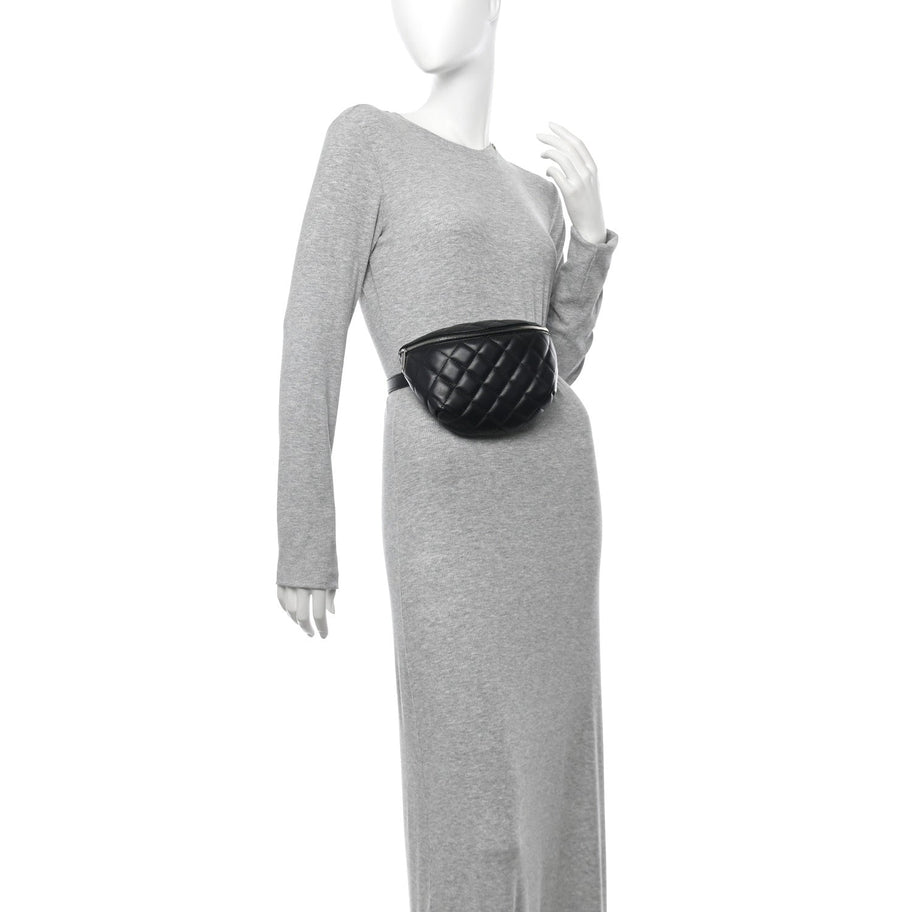 Chanel Calfskin Quilted Waist Belt Bag Black Image 2